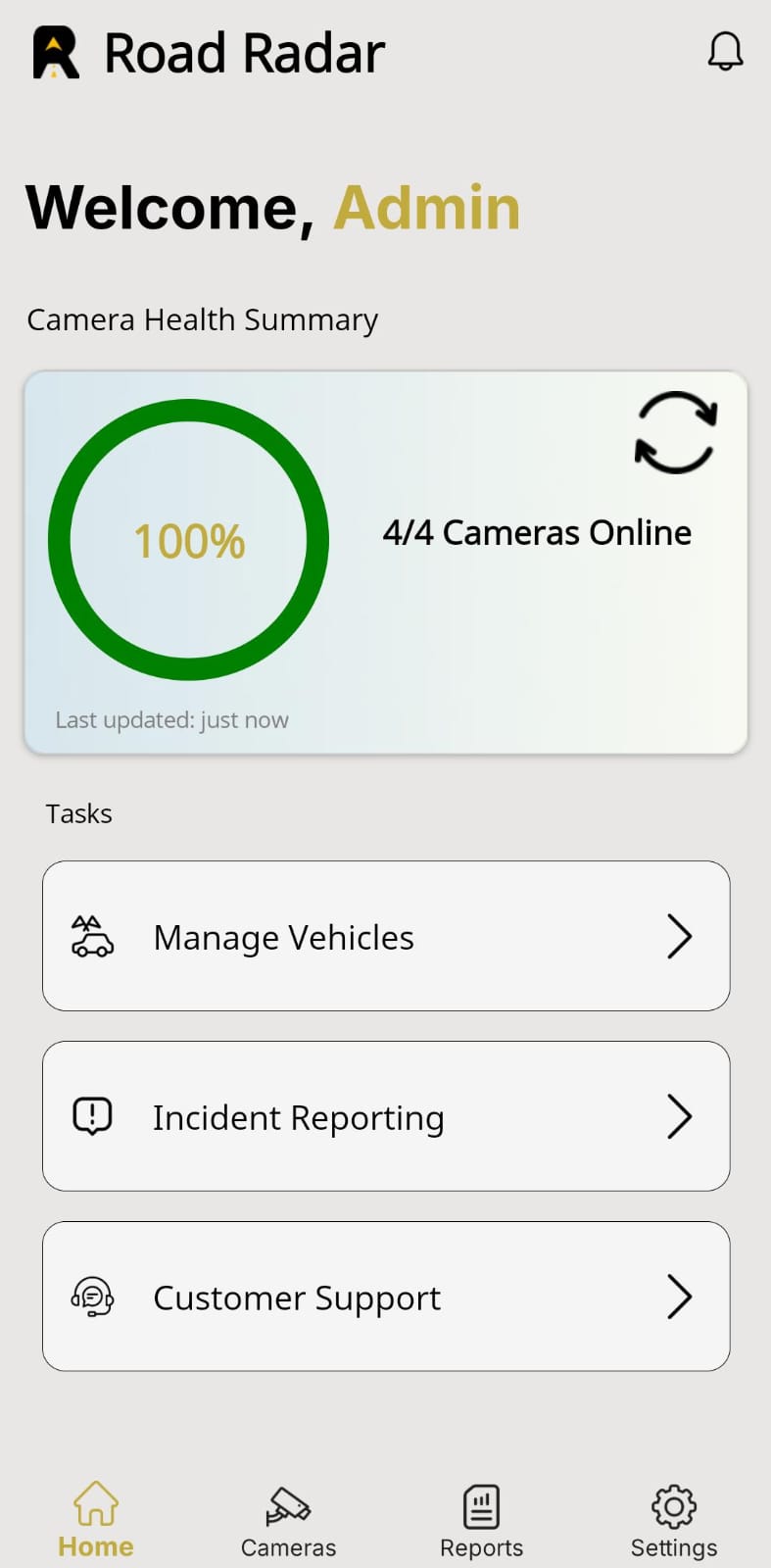 Road Radar live activity home screen